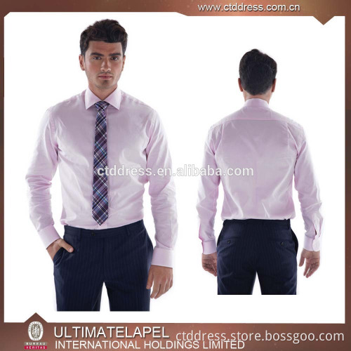 2016 Most Handsome Custom Made Pink Colored Mens Slim Fit Shirt